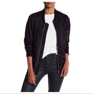 Harlowe Graham Soft Bomber Jacket Black Tencel